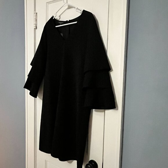 Lafayette 148 New York NWT black shift dress volume sleeve size medium - Picture 4 of 11